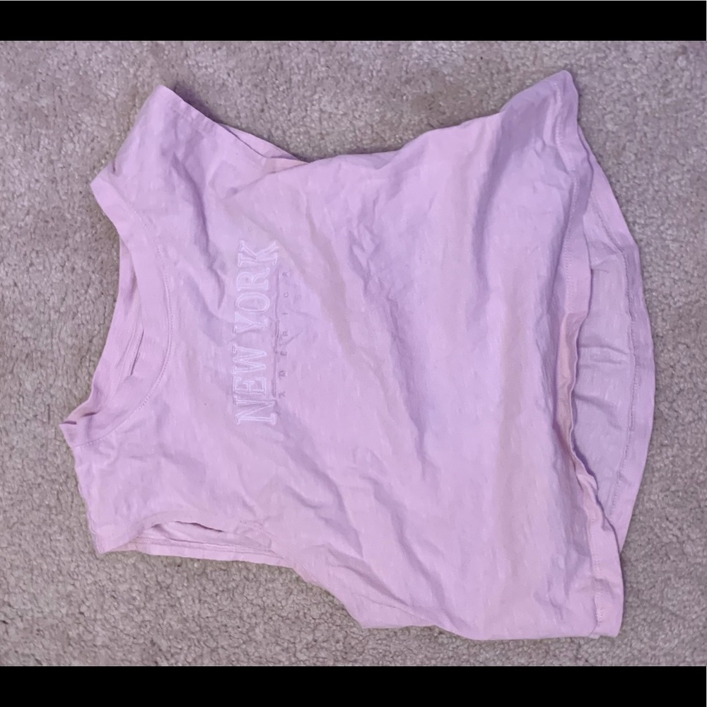 Large pink cotton on women’s muscle tank